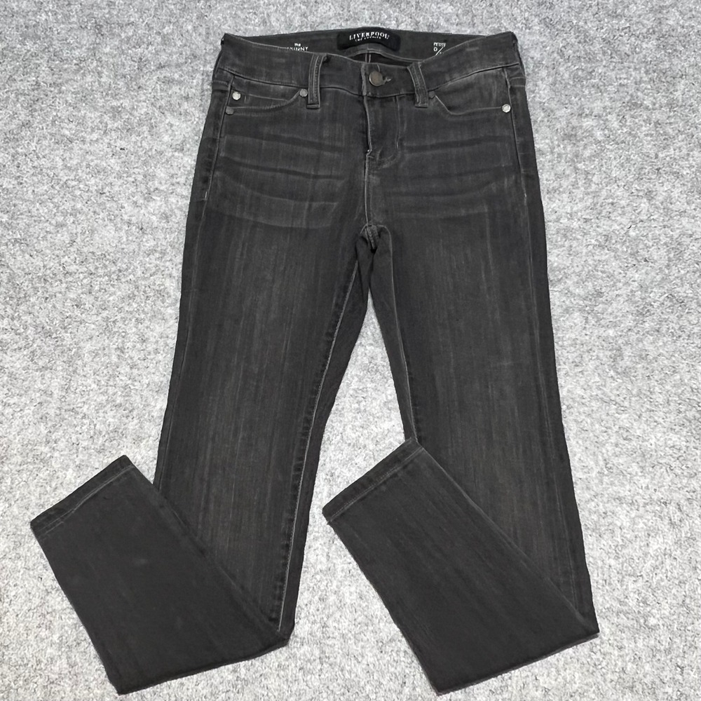 Liverpool Los Angeles The Skinny Jeans Faded Black‎ Petite 0/25 Stretch Denim